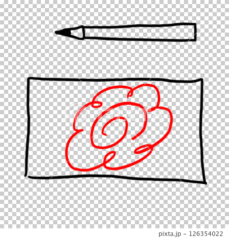 紙と鉛筆のイラスト素材（花丸） 126354022