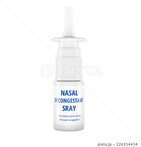 Nasal Decongestant Spray Bottle. 3D rendering Nasal Decongestant Spray Bottle. 3D rendering 126354434