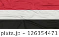 Yemen Flag Wind Waving Close Up 126354471