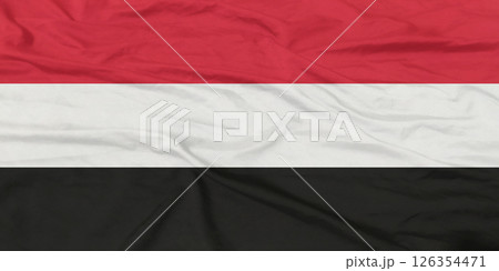 Yemen Flag Wind Waving Close Up 126354471