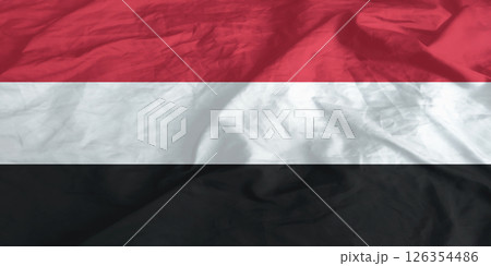 Yemen Flag Wind Waving Close Up 126354486