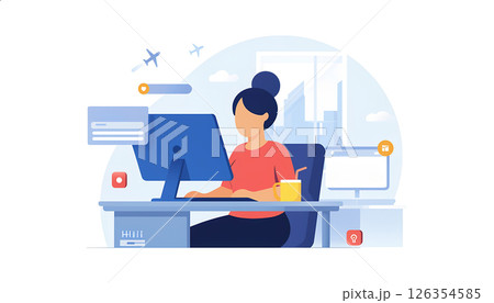 Online booking and travel concept Online booking and travel concept 126354585