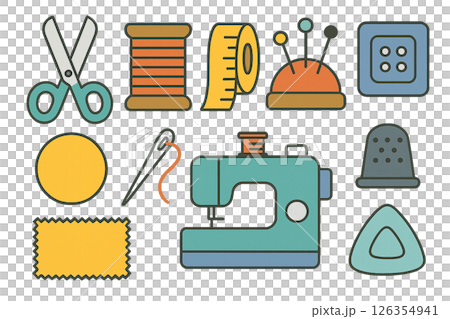 裁縫イラストセット 126354941