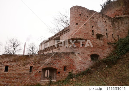 Brick building with a chimney on top Brick building with a chimney on top 126355043
