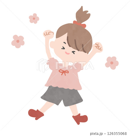 元気な女の子のイラスト 126355068