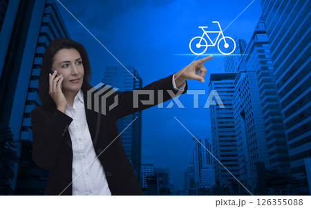 Business bicycle online service concept Business bicycle online service concept 126355088