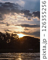 Silhouette and sunset at riverside in Thailand, beautifully countryside in Thailand. 126355256