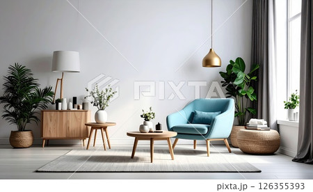 《AI画像》白を基調としたモダンな部屋 126355393