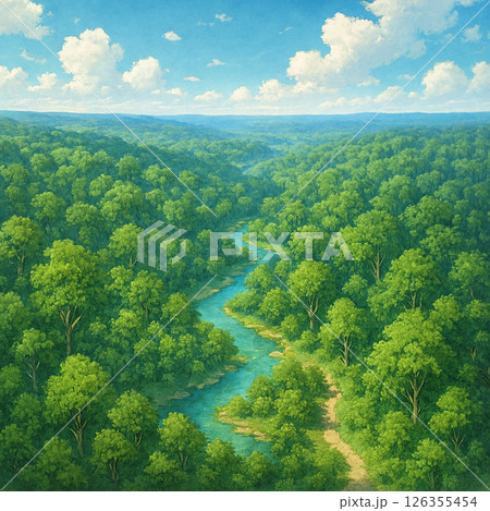 ドローンで上空から撮影した 126355454