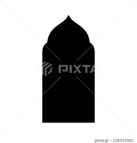 Traditional Islamic window or gate oriental shape, Arabic Muslim architecture, Ramadan black vector arch door frame Traditional Islamic window or gate oriental shape, Arabic Muslim architecture, Ramadan black vector arch door frame 126355882