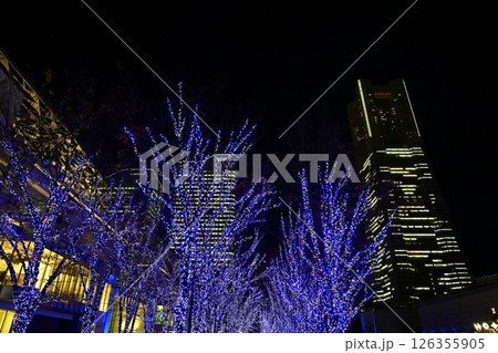 横浜みなとみらい地区のグランモール公園のイルミネーション 126355905