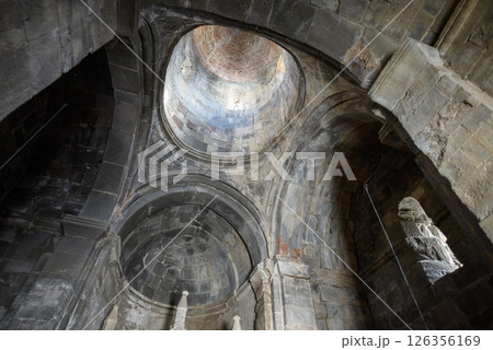 Interior of the Gergeti Trinity Church near Stepantsminda, popular tourist destination in the Caucasus in Georgia Interior of the Gergeti Trinity Church near Stepantsminda, popular tourist destination in the Caucasus in Georgia 126356169