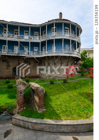 Remains of old city wall and Old town district of Tbilisi, the capital of Georgia 126356199