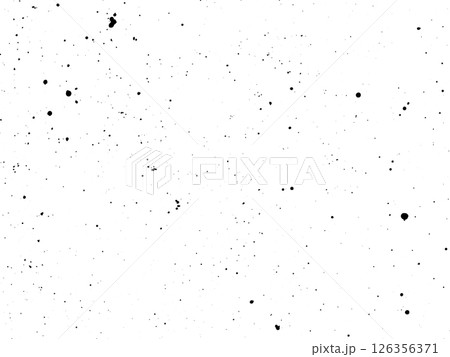 Vector abstract black ink splatter texture on white background. Random paint drops, splashes and stains in grunge style. Perfect for backgrounds, overlays, packaging design, posters 126356371