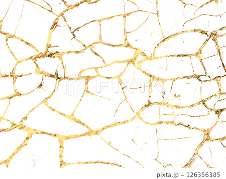 Elegant white marble texture with gold cracks in luxurious abstract style. Perfect for backgrounds, packaging, branding, invitations, interior design, and digital products. Vector 126356385