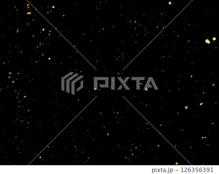 Elegant gold splatter texture on a black background. Abstract vector ink drops and glittery specks create a luxurious and festive design. Perfect for invitations, packaging, posters, branding Elegant gold splatter texture on a black background. Abstract vector ink drops and glittery specks create a luxurious and festive design. Perfect for invitations, packaging, posters, branding 126356391