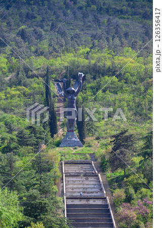 Vake Park, largest public park with World War II Glory Memorial in Tbilisi, capital of Georgia 126356417