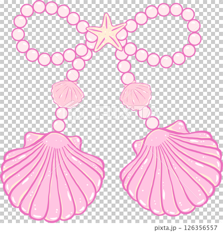 Girly Summer Pearl Bow with seashell Doodle Hand Drawn Girly Summer Pearl Bow with seashell Doodle Hand Drawn 126356557