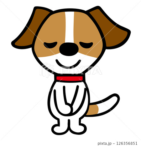 ジャックラッセルテリア犬キャラクター　会釈ポーズ 126356851