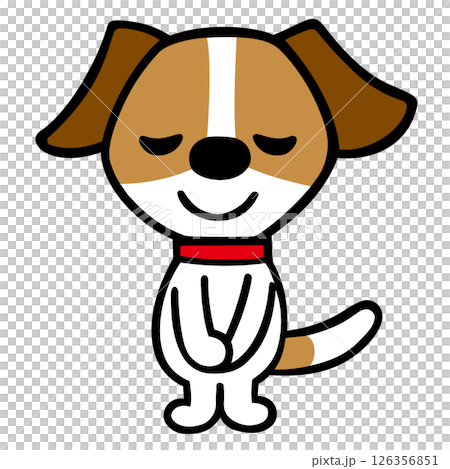 ジャックラッセルテリア犬キャラクター　会釈ポーズ 126356851