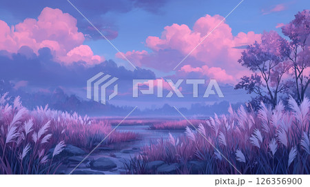 game background in purple tones of nature 126356900