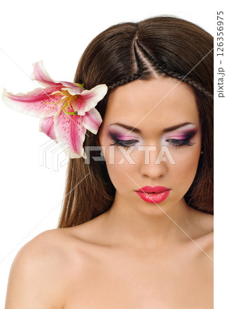 beauty with orchid 126356975