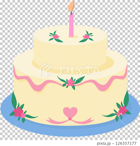 cute vintage flower cake 126357177