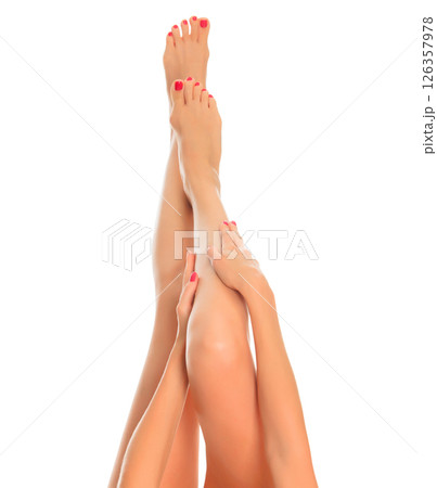 Long female legs Long female legs 126357978