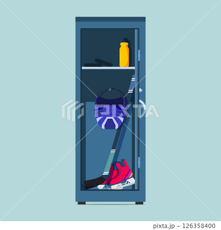 Hockey Locker Equipment vector Illustration 126358400
