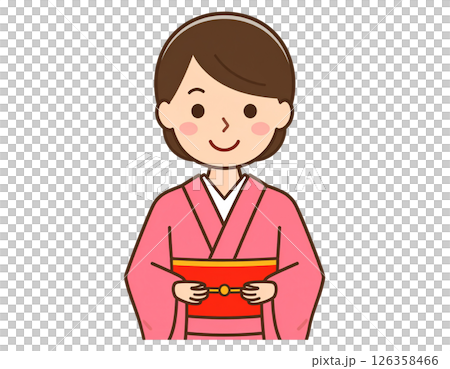 一個穿著和服的女人 126358466