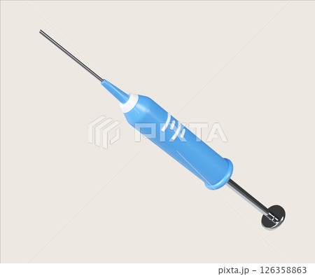 Narcotics syringe highlighting the dangers of injection. 3D render illustration Narcotics syringe highlighting the dangers of injection. 3D render illustration 126358863