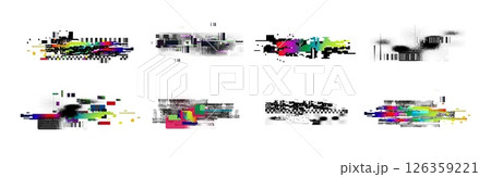 Pixel glitch abstract backgrounds set Pixel glitch abstract backgrounds set 126359221
