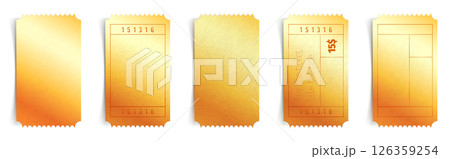 Gold luxury coupon ticket template set 126359254