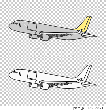 イラスト素材:離陸・巡行中の、国内貨物向け貨物機 イラスト素材:離陸・巡行中の、国内貨物向け貨物機 126359421
