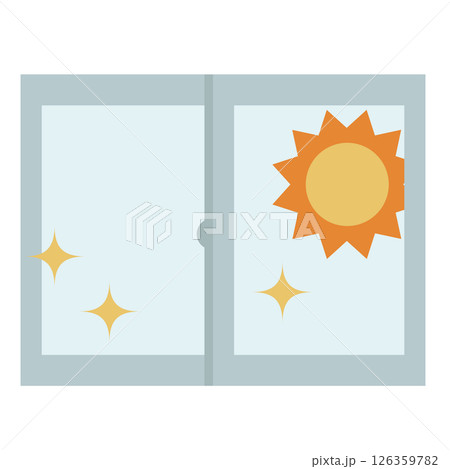 晴れた日の四角い窓のイラスト 126359782