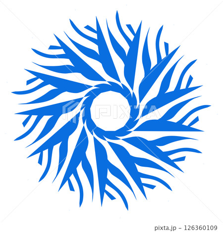 Blue color ethnic mandala patern design illustration. Perfect for logos, icons, stickers, tattoos, design elements for websites, advertisements and more. 126360109