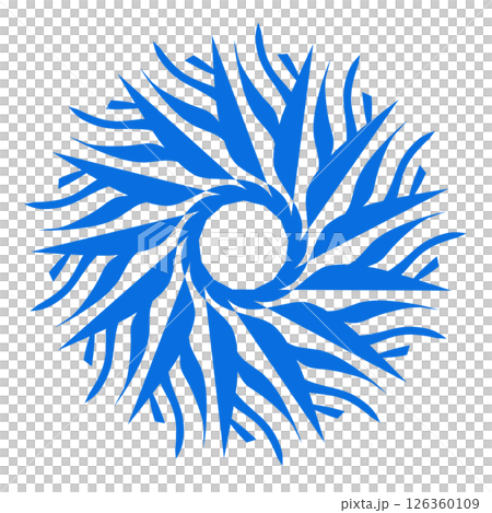 Blue color ethnic mandala patern design illustration. Perfect for logos, icons, stickers, tattoos, design elements for websites, advertisements and more. 126360109