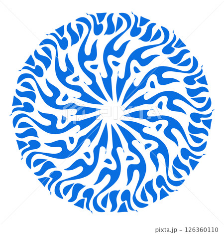 Blue color ethnic mandala patern design illustration. Perfect for logos, icons, stickers, tattoos, design elements for websites, advertisements and more. 126360110