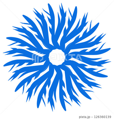 Blue color ethnic mandala patern design illustration. Perfect for logos, icons, stickers, tattoos, design elements for websites, advertisements and more. 126360139