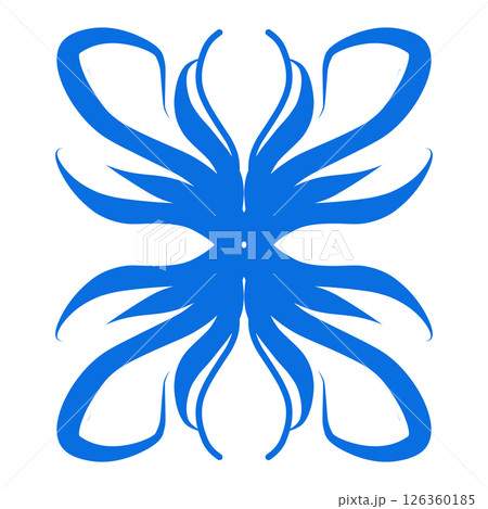 Blue color ethnic mandala patern design illustration. Perfect for logos, icons, stickers, tattoos, design elements for websites, advertisements and more. 126360185