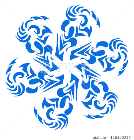 Blue color ethnic mandala patern design illustration. Perfect for logos, icons, stickers, tattoos, design elements for websites, advertisements and more. 126360237