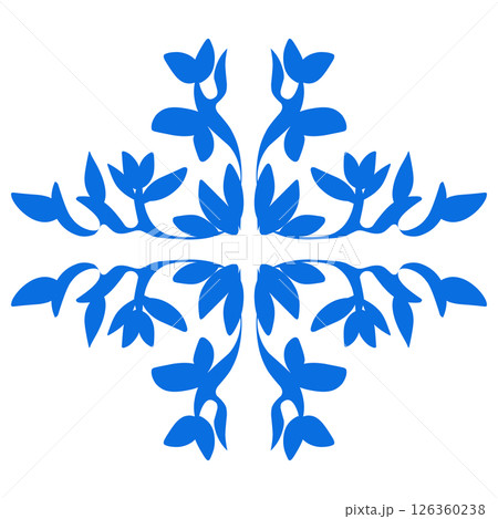 Blue color ethnic mandala patern design illustration. Perfect for logos, icons, stickers, tattoos, design elements for websites, advertisements and more. 126360238