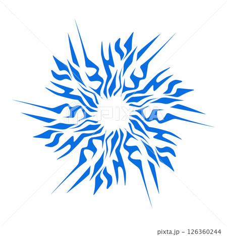 Blue color ethnic mandala patern design illustration. Perfect for logos, icons, stickers, tattoos, design elements for websites, advertisements and more. 126360244