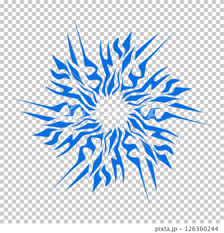 Blue color ethnic mandala patern design illustration. Perfect for logos, icons, stickers, tattoos, design elements for websites, advertisements and more. 126360244