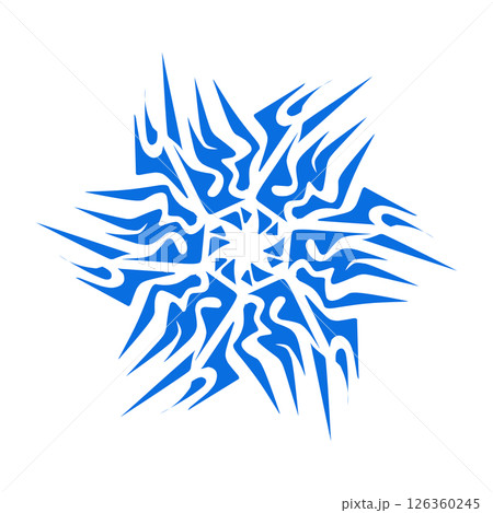 Blue color ethnic mandala patern design illustration. Perfect for logos, icons, stickers, tattoos, design elements for websites, advertisements and more. 126360245