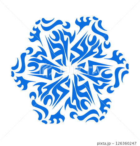 Blue color ethnic mandala patern design illustration. Perfect for logos, icons, stickers, tattoos, design elements for websites, advertisements and more. 126360247