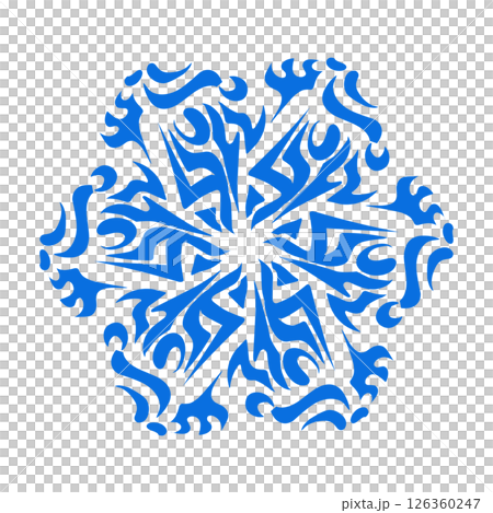 Blue color ethnic mandala patern design illustration. Perfect for logos, icons, stickers, tattoos, design elements for websites, advertisements and more. 126360247