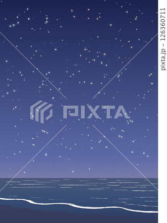 星空×砂浜(紺色) 126360711