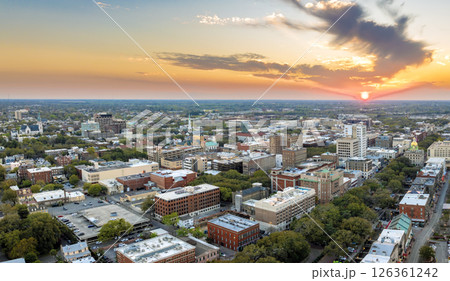 Savannah, Georgia. Urban landscape of old historical city. USA cityscape at sunset 126361242