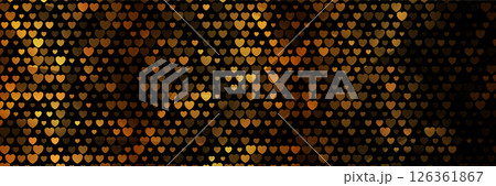 Valentines Day abstract mosaic background with golden hearts Valentines Day abstract mosaic background with golden hearts 126361867